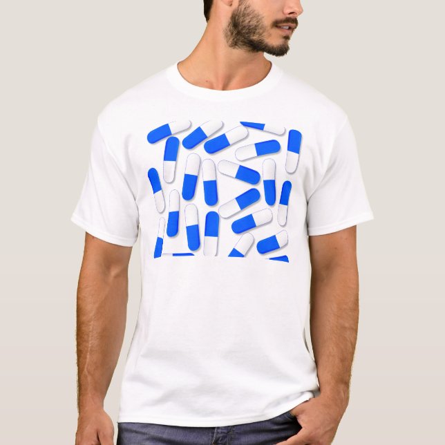 Blue And White Capsules T-Shirt (Front)
