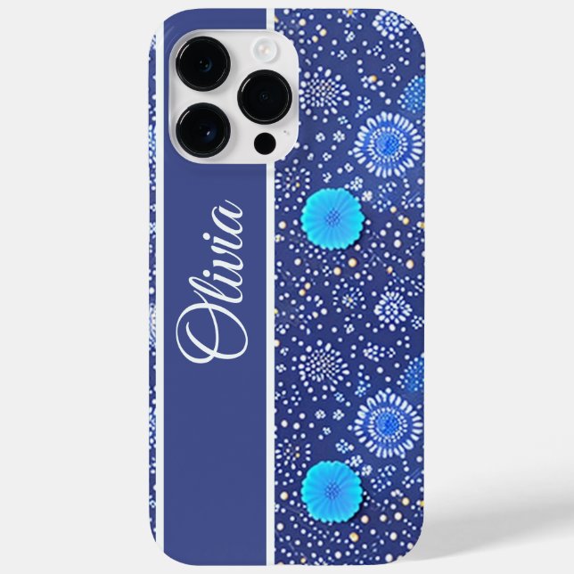blue and white Case-Mate iPhone case (Back)