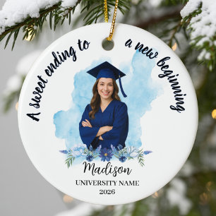 Blue and White  Ceramic Tree Decoration