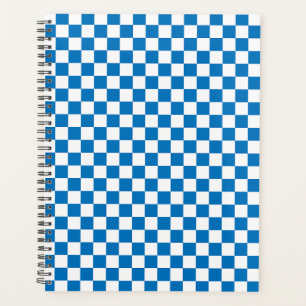 blue and white Checkered 2024 Planner