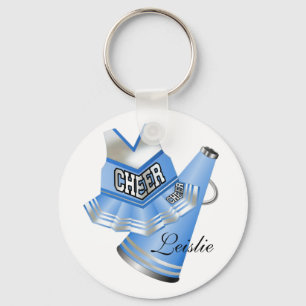 Blue and White Cheerleader KeyChain