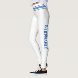 Blue and White Cheerleaders Personalise Leggings