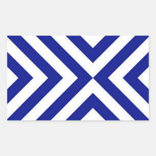 Blue and White Chevrons Rectangular Sticker