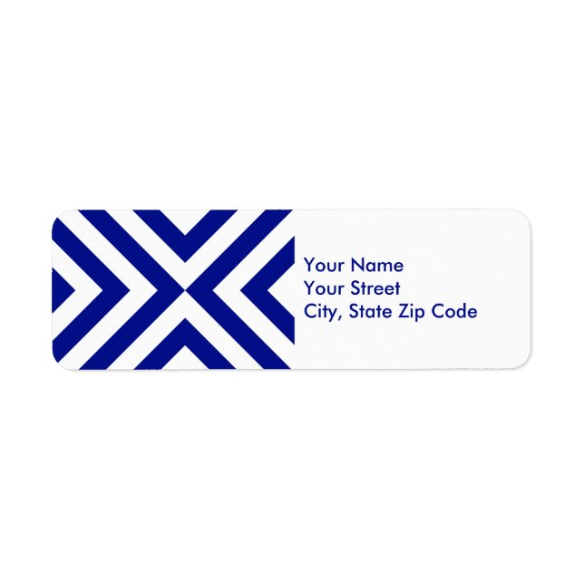 Blue and White Chevrons return address label (Front)