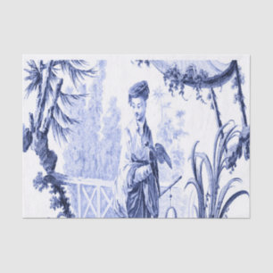Blue and White Chinese Chinoiserie  Tissue Paper
