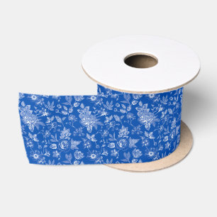 Blue and white Chinoiserie antique bridal shower Satin Ribbon