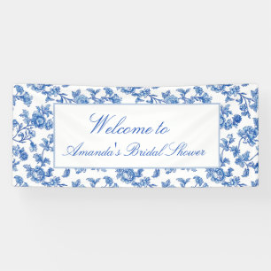 Blue and White Chinoiserie Bridal Shower  Banner
