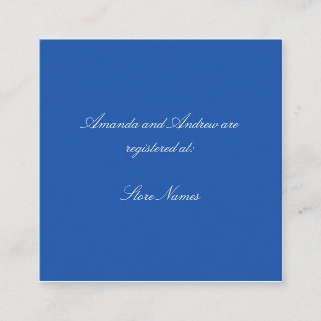 Blue and White Chinoiserie Bridal Shower Enclosure Card (Front)