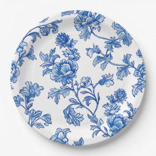 Blue and White Chinoiserie Bridal Shower  Paper Plate