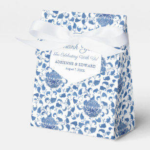 Blue And White Chinoiserie Chic Wedding Shower Favour Box