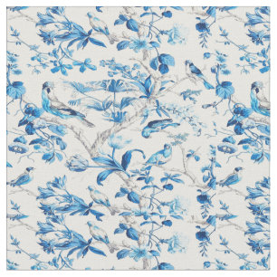 Blue and White Chinoiserie Chinese Oriental Fabric