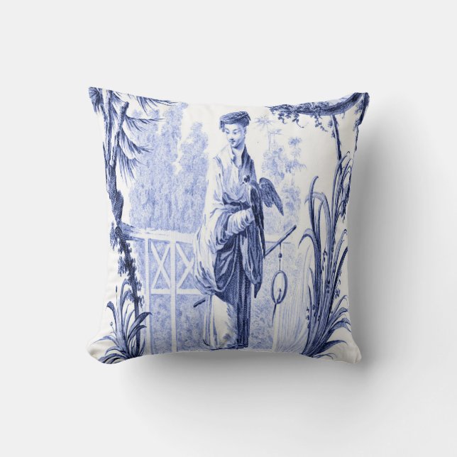 Blue and White Chinoiserie  Cushion (Front)