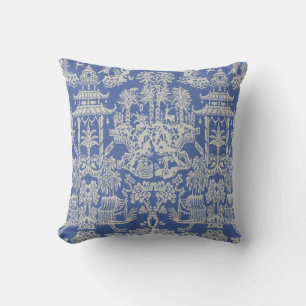 Blue and White Chinoiserie  Cushion