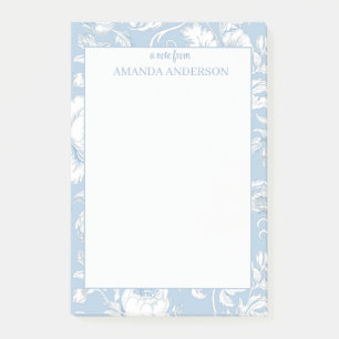 Blue and White Chinoiserie Custom Name Post-it Notes