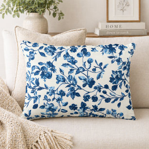 Blue and White Chinoiserie Decorative Cushion