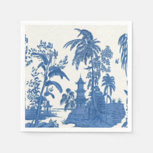 Blue and White Chinoiserie Decoupage Napkin