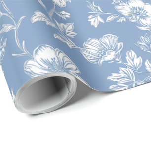 Blue and White Chinoiserie Decoupage Wrapping Paper