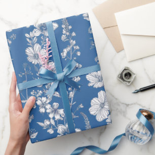 Blue and White Chinoiserie Decoupage Wrapping Paper