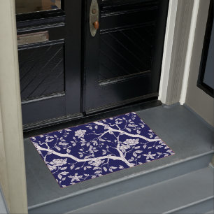 Blue and White Chinoiserie Door Mat