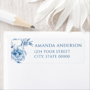 Blue and White Chinoiserie Floral 
