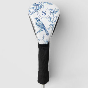 Blue and White Chinoiserie Floral Bird Golf Head Cover