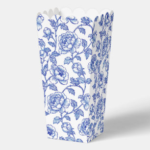 Blue and White Chinoiserie Floral Flowers Favour Box