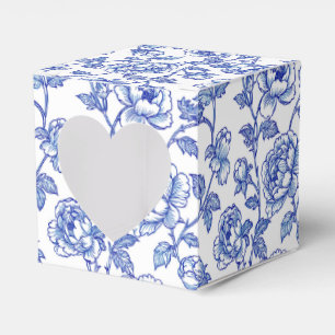 Blue and White Chinoiserie Floral Flowers Favour Box