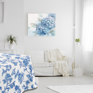 Blue and White Chinoiserie Floral Tablecloth