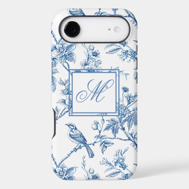 Blue and White Chinoiserie Monogram  (Back)