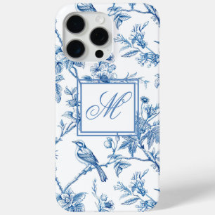 Blue and White Chinoiserie Monogram iPhone 15 Pro Max Case