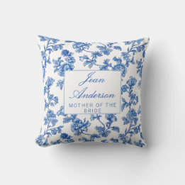 Blue and White Chinoiserie Mother of the Bride Cushion