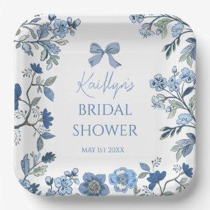 Blue and White Chinoiserie Paper Plate