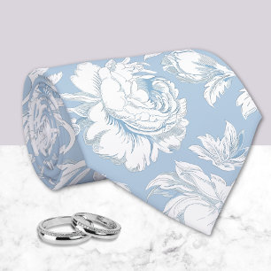 Blue and White Chinoiserie Pattern Tie