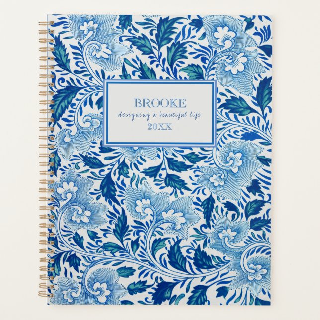 Blue and White Chinoiserie Planner (Front)