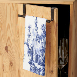 Blue and White Chinoiserie Tea Towel