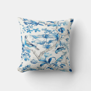 Blue and White Chinoiserie Throw Pillow