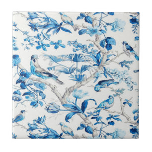 Blue and White Chinoiserie Tile
