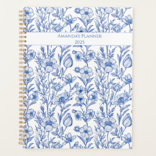 Blue and White Chinoiserie Wildflower Planner