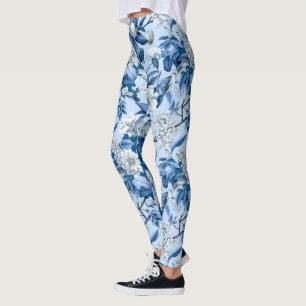 Blue and White Chinoserie Series Design 3 Leggings