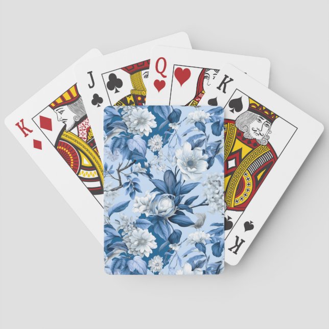 Blue and White Chinoserie Series Design 3 Playing Cards (Back)