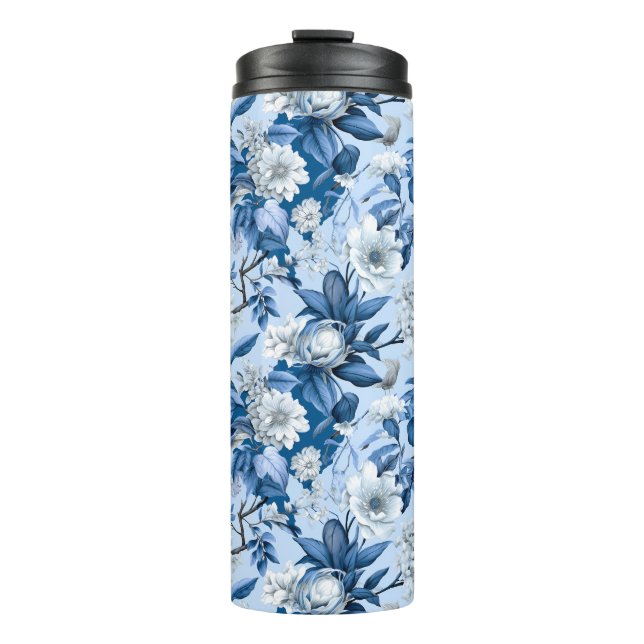 Blue and White Chinoserie Series Design 3 Thermal Tumbler (Front)
