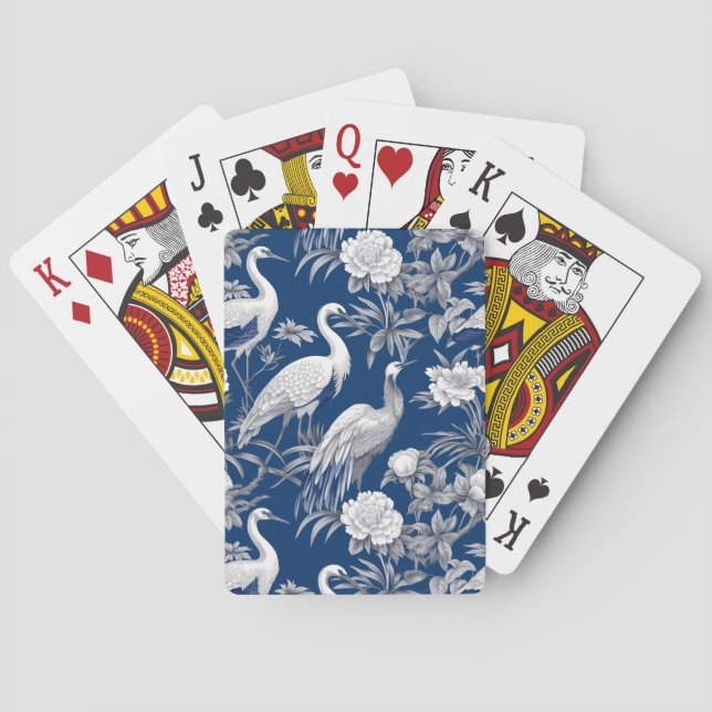 Blue and White Chinoserie Series Design 7 Playing Cards (Back)