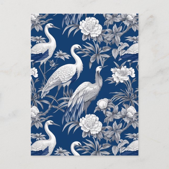 Blue and White Chinoserie Series Design 7 Postcard (Front)