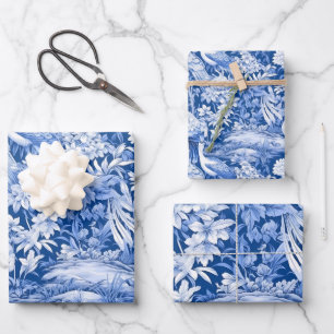 Blue and White Chinoserie Series Design 8 Wrapping Paper Sheet