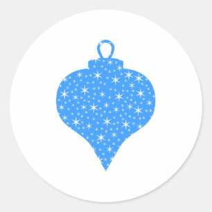Blue and White Christmas Bauble Design. Classic Round Sticker