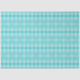 Blue and White Christmas Fair Isle Pattern Tissue Paper