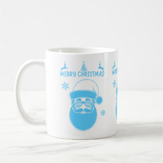 Blue and White Christmas Merry Christmas Coffee Mug