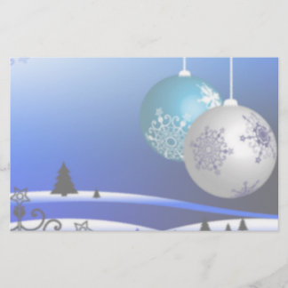 Blue and White Christmas Stationery