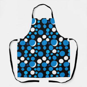 Blue and White Circles Pattern Apron
