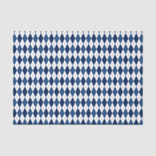 Blue and White Classic Preppy Argyle Tissue Paper